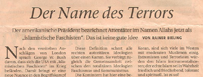Faksimile von
	"Der Name des Terrors"